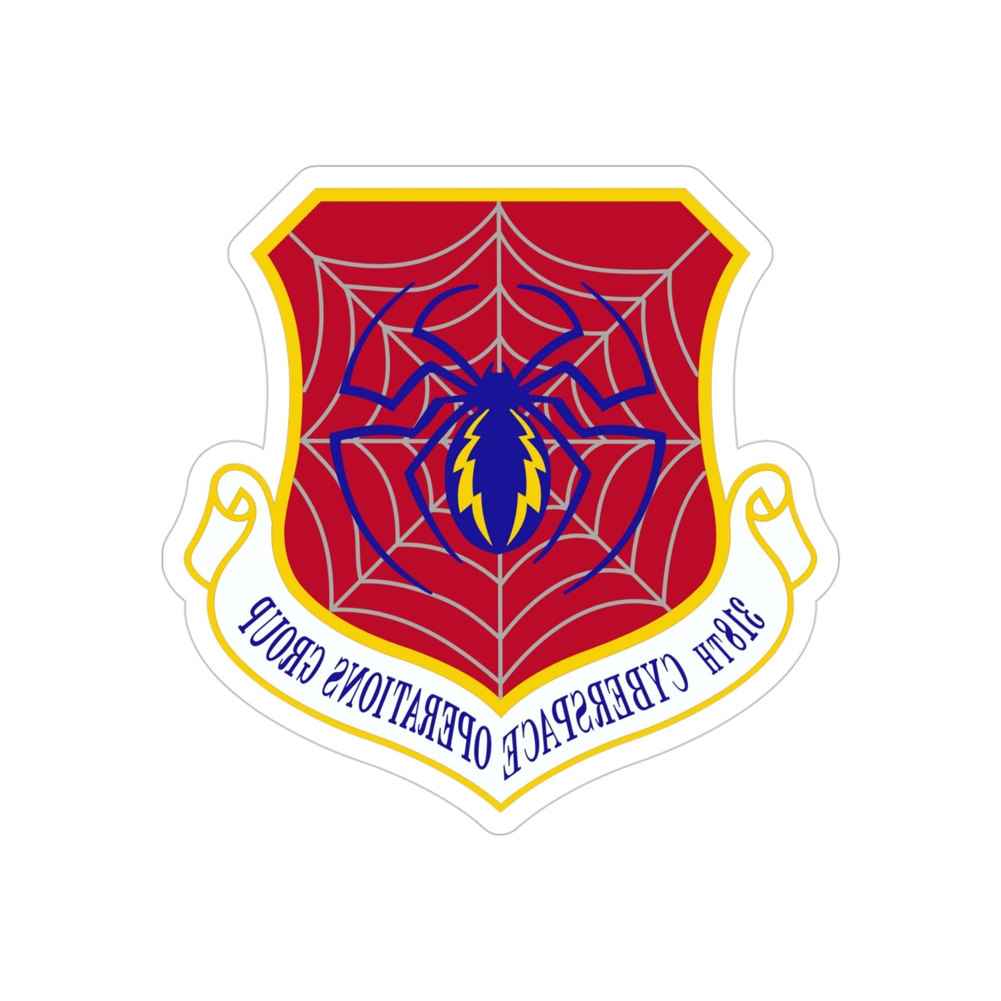 318 Cyberspace Operations Group ACC (U.S. Air Force) REVERSE PRINT Transparent STICKER-4" × 4"-The Sticker Space