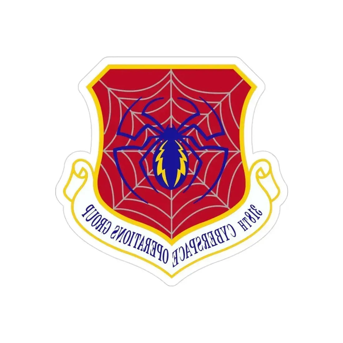 318 Cyberspace Operations Group ACC (U.S. Air Force) REVERSE PRINT Transparent Die-Cut STICKER 3 Inch Die-Cut Transparent - The Sticker Space