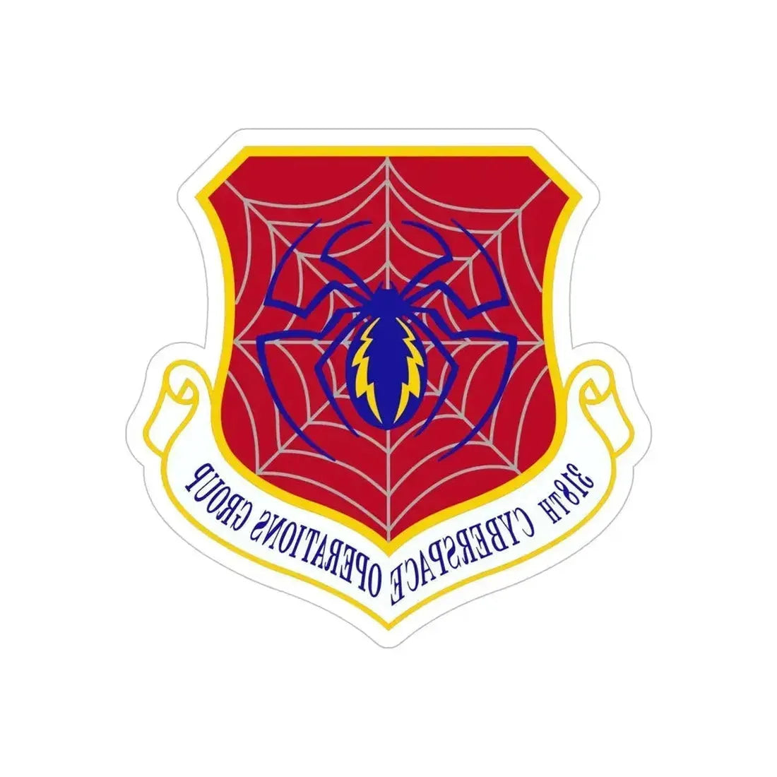 318 Cyberspace Operations Group ACC (U.S. Air Force) REVERSE PRINT Transparent Die-Cut STICKER 6 Inch Die-Cut Transparent - The Sticker Space