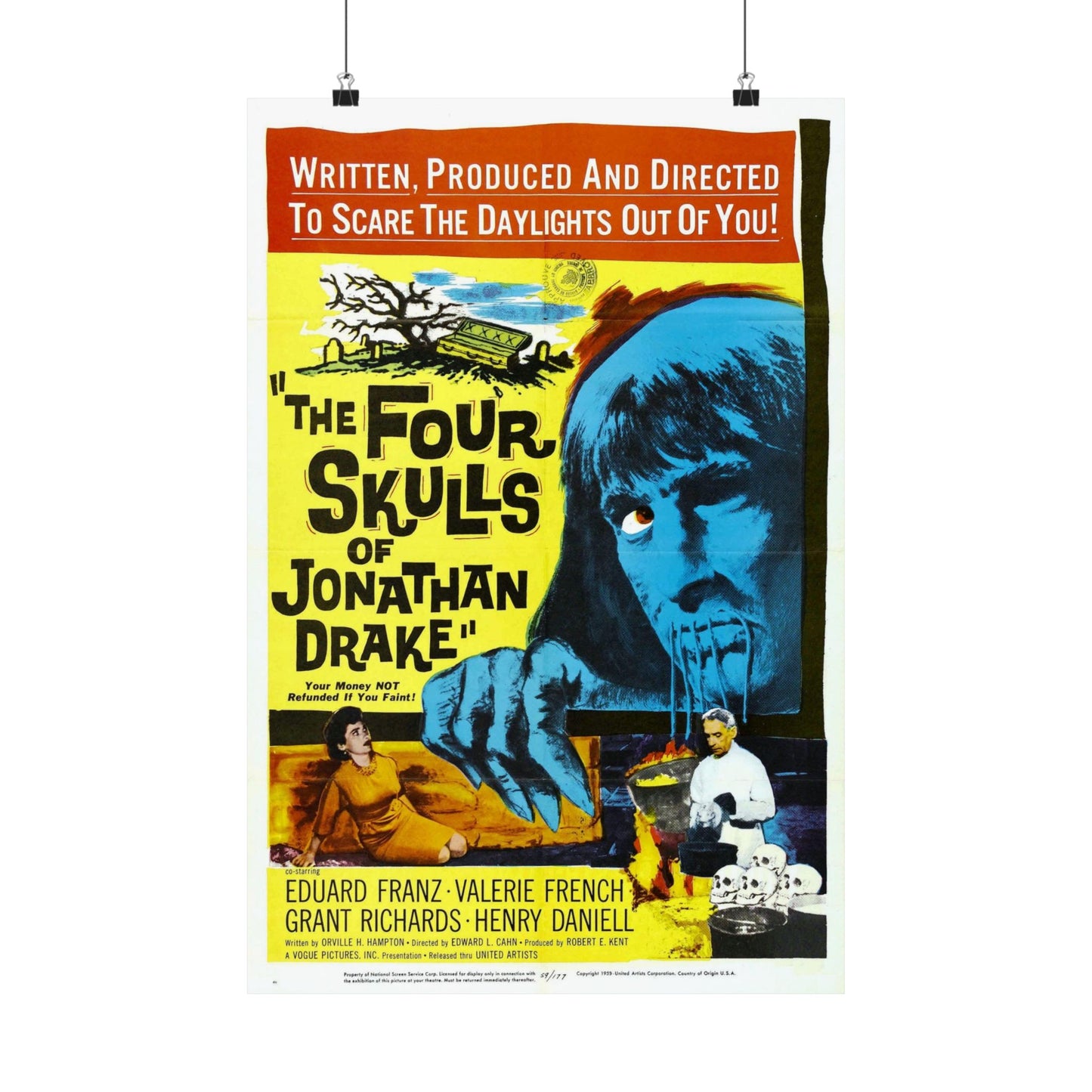 THE FOUR SKULLS OF JONATHAN DRAKE 1959 - Paper Movie Poster