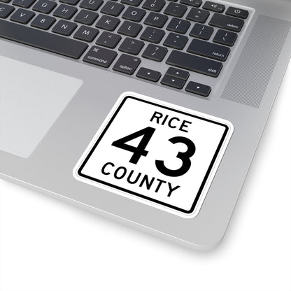 Rice County Route 43 (Minnesota) (Road Sign) STICKER Vinyl Kiss-Cut Decal