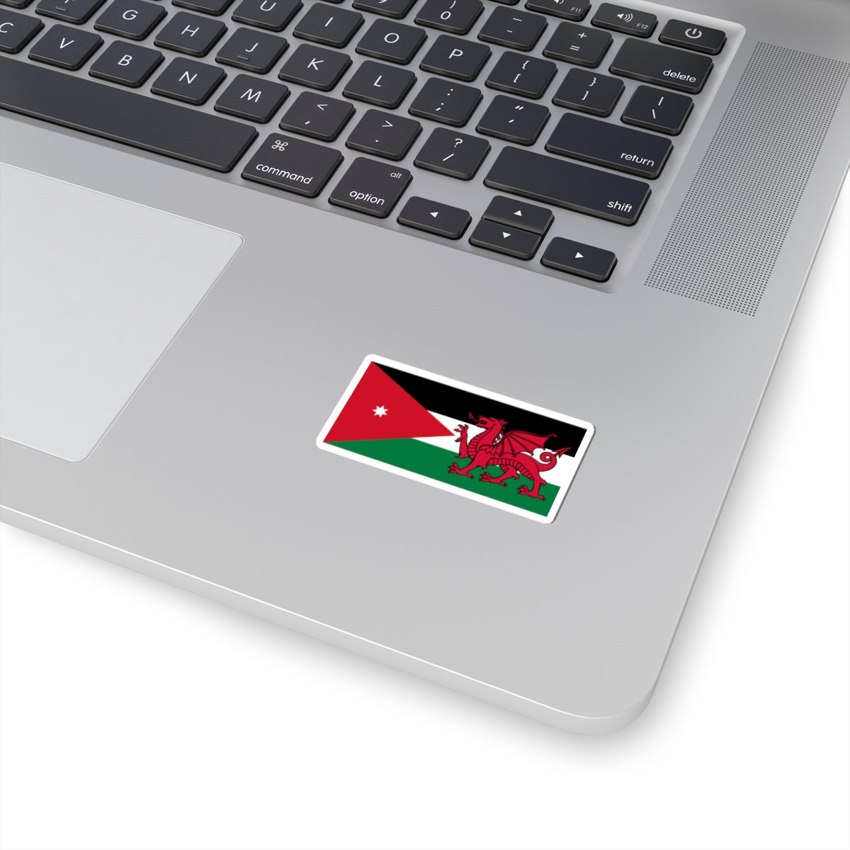 Hybrid Flag of Jordan and Wales (United Kingdom) STICKER Vinyl Kiss-Cut Decal