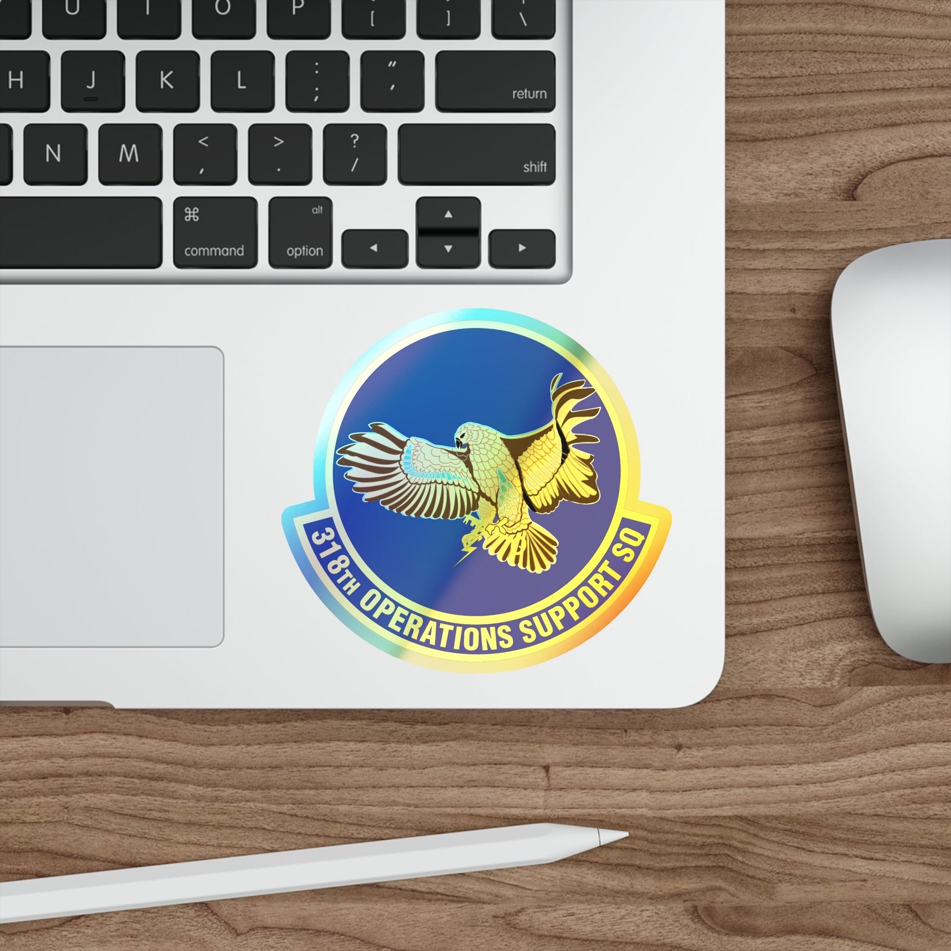 318th Operations Support Squadron (U.S. Air Force) Holographic STICKER Die-Cut Vinyl Decal-The Sticker Space