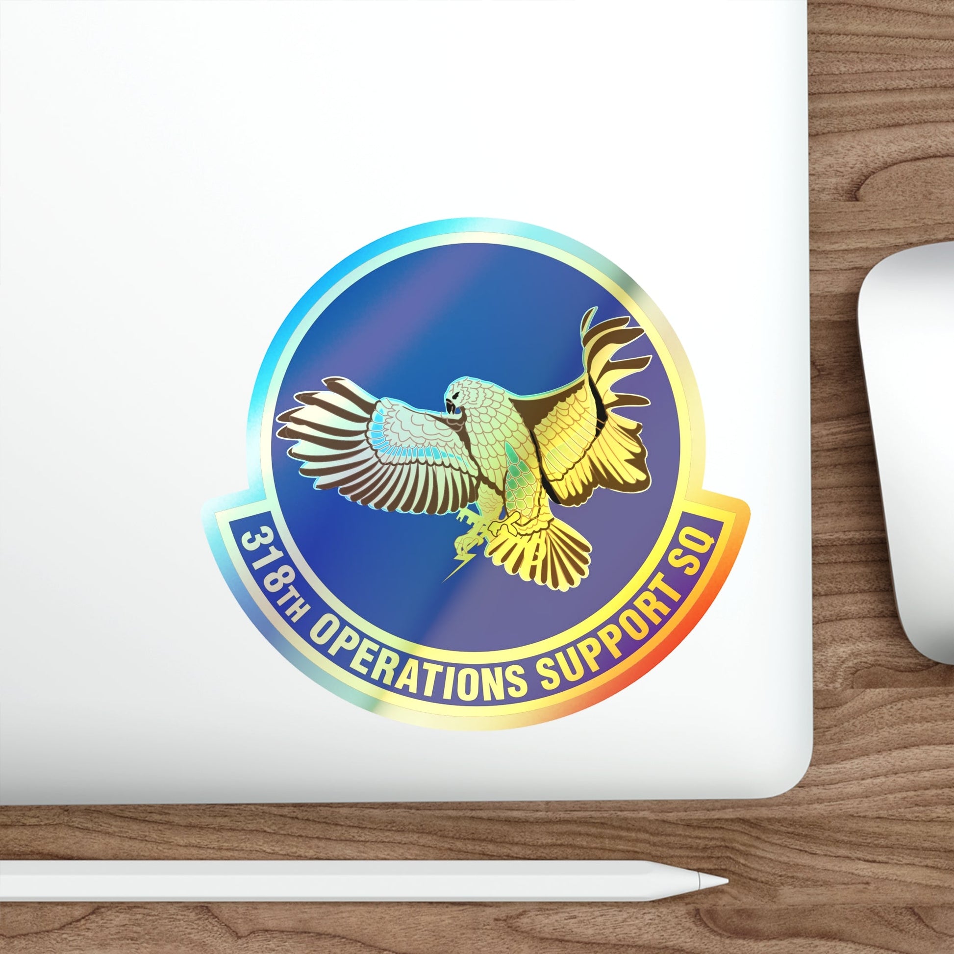 318th Operations Support Squadron (U.S. Air Force) Holographic STICKER Die-Cut Vinyl Decal-The Sticker Space