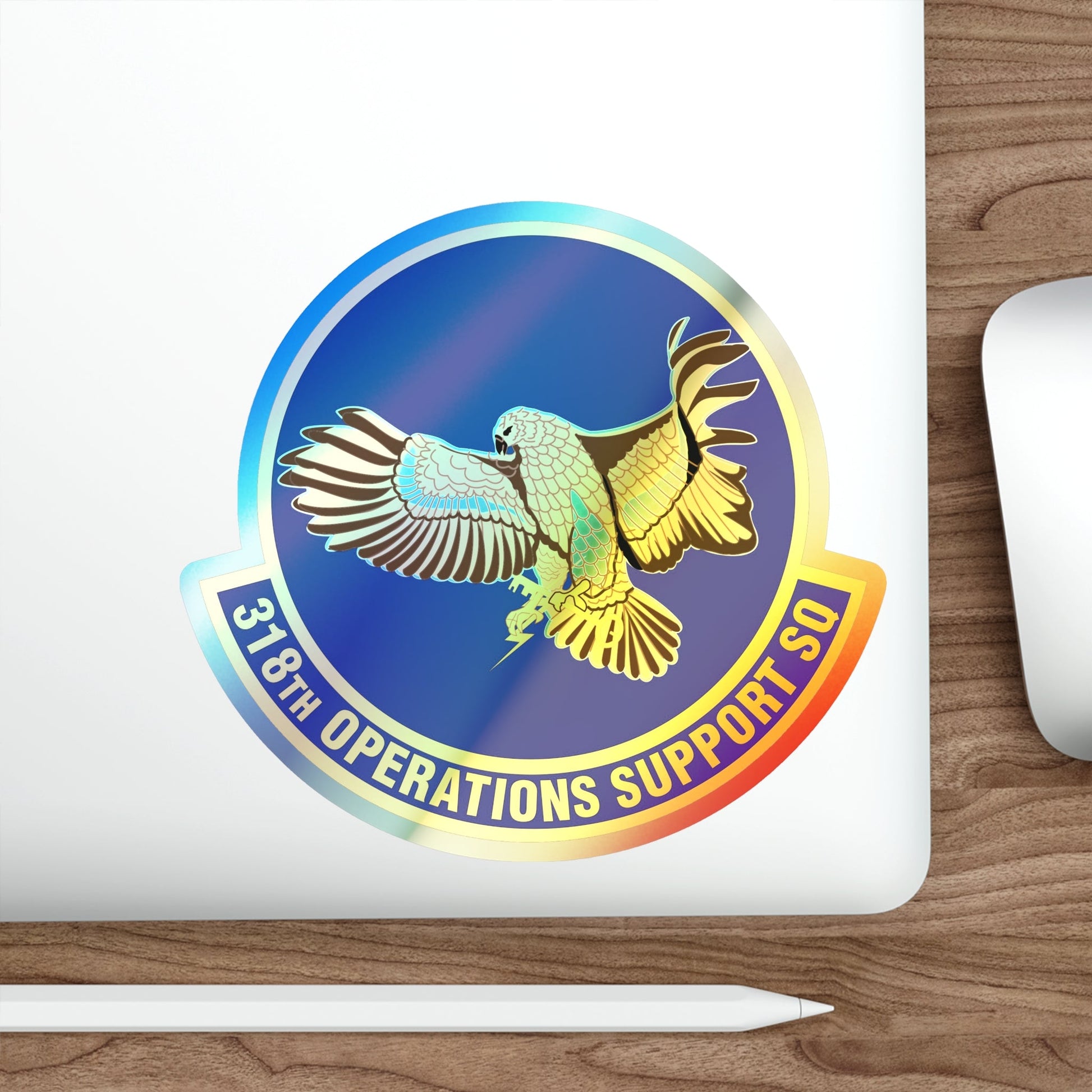 318th Operations Support Squadron (U.S. Air Force) Holographic STICKER Die-Cut Vinyl Decal-The Sticker Space