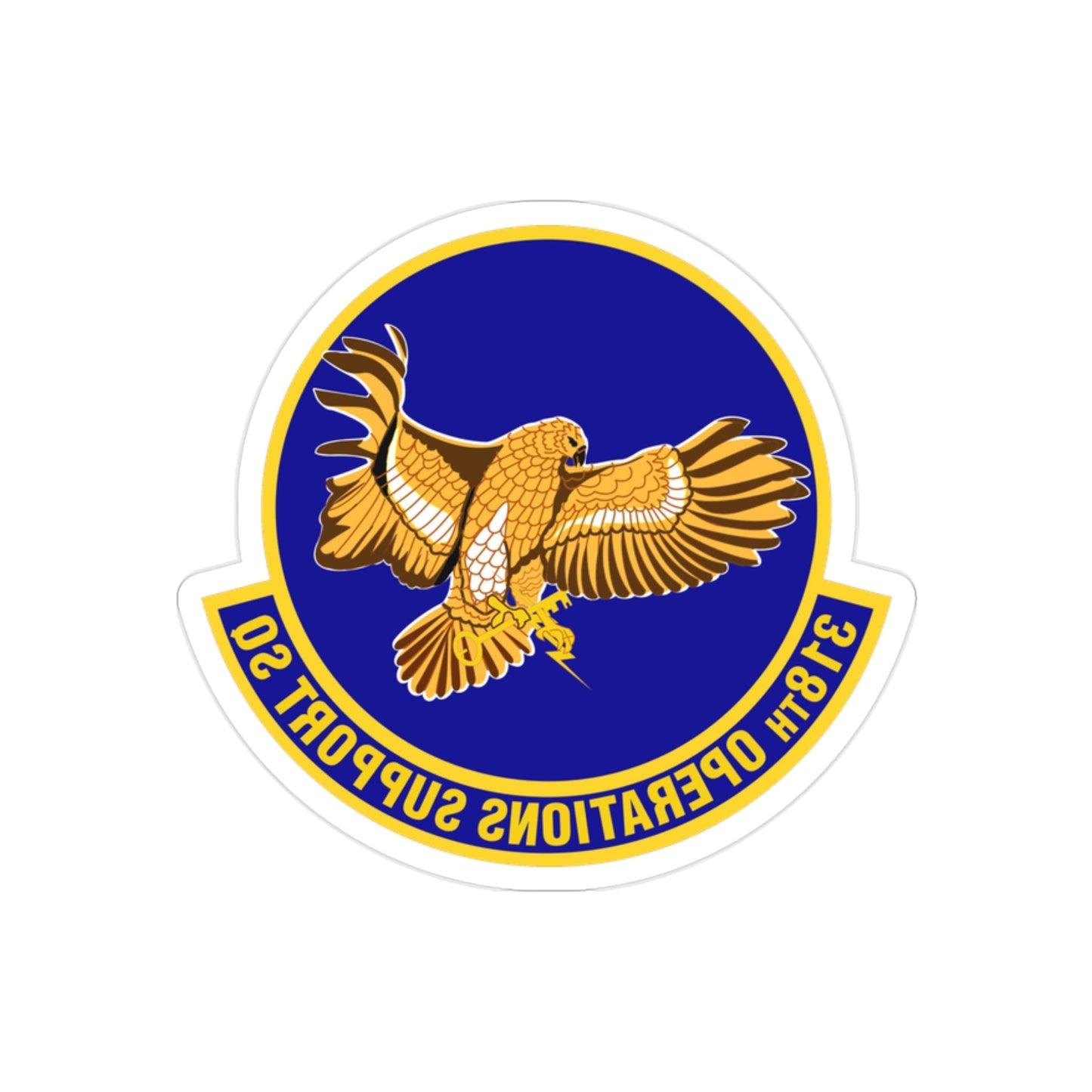 318th Operations Support Squadron (U.S. Air Force) REVERSE PRINT Transparent STICKER-2" × 2"-The Sticker Space