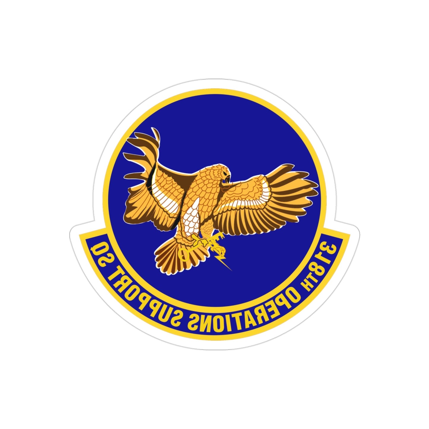 318th Operations Support Squadron (U.S. Air Force) REVERSE PRINT Transparent STICKER-3" × 3"-The Sticker Space