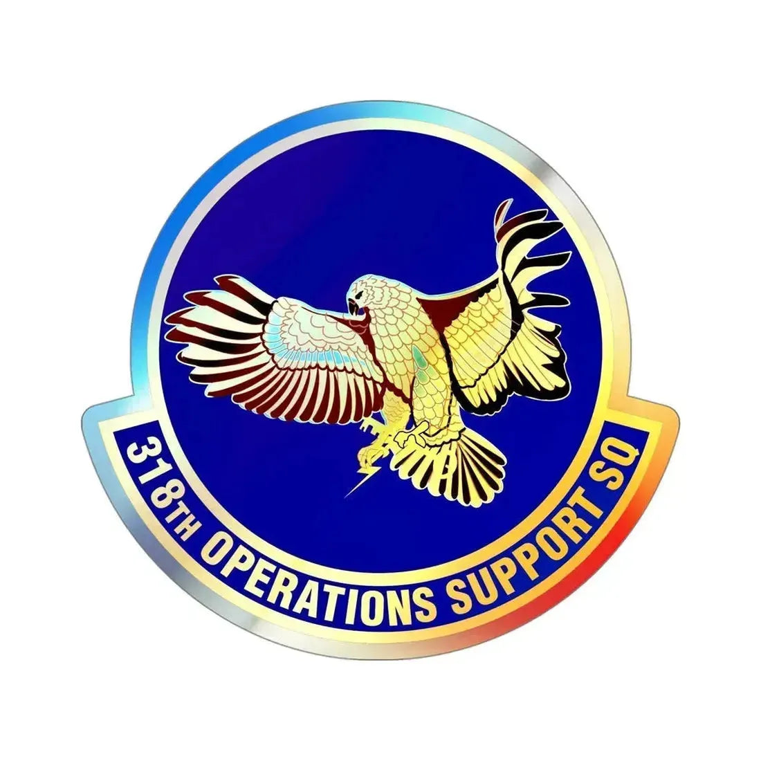 318th Operations Support Squadron (U.S. Air Force) Holographic STICKER Die-Cut Vinyl Decal 4 Inch Holographic - The Sticker Space