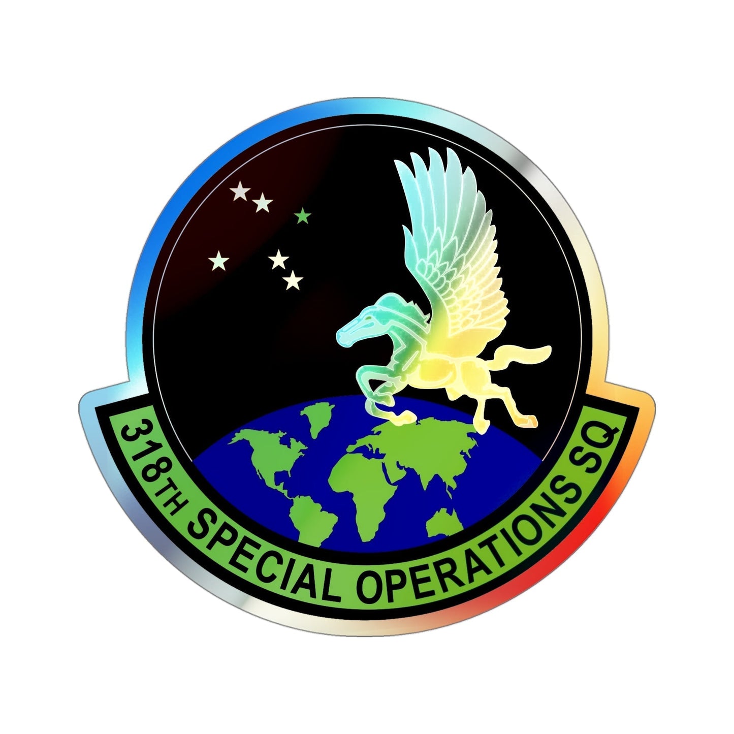 318th Special Operations Squadron (U.S. Air Force) Holographic STICKER Die-Cut Vinyl Decal-4 Inch-The Sticker Space