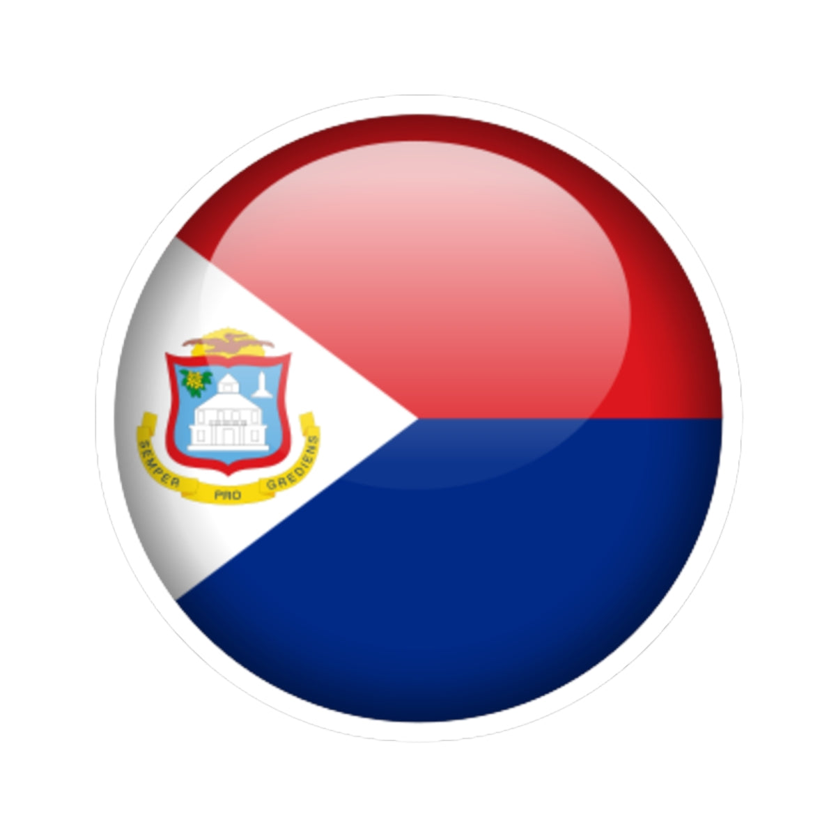 Flag orb Sint Maarten (Netherlands) STICKER Vinyl Kiss-Cut Decal