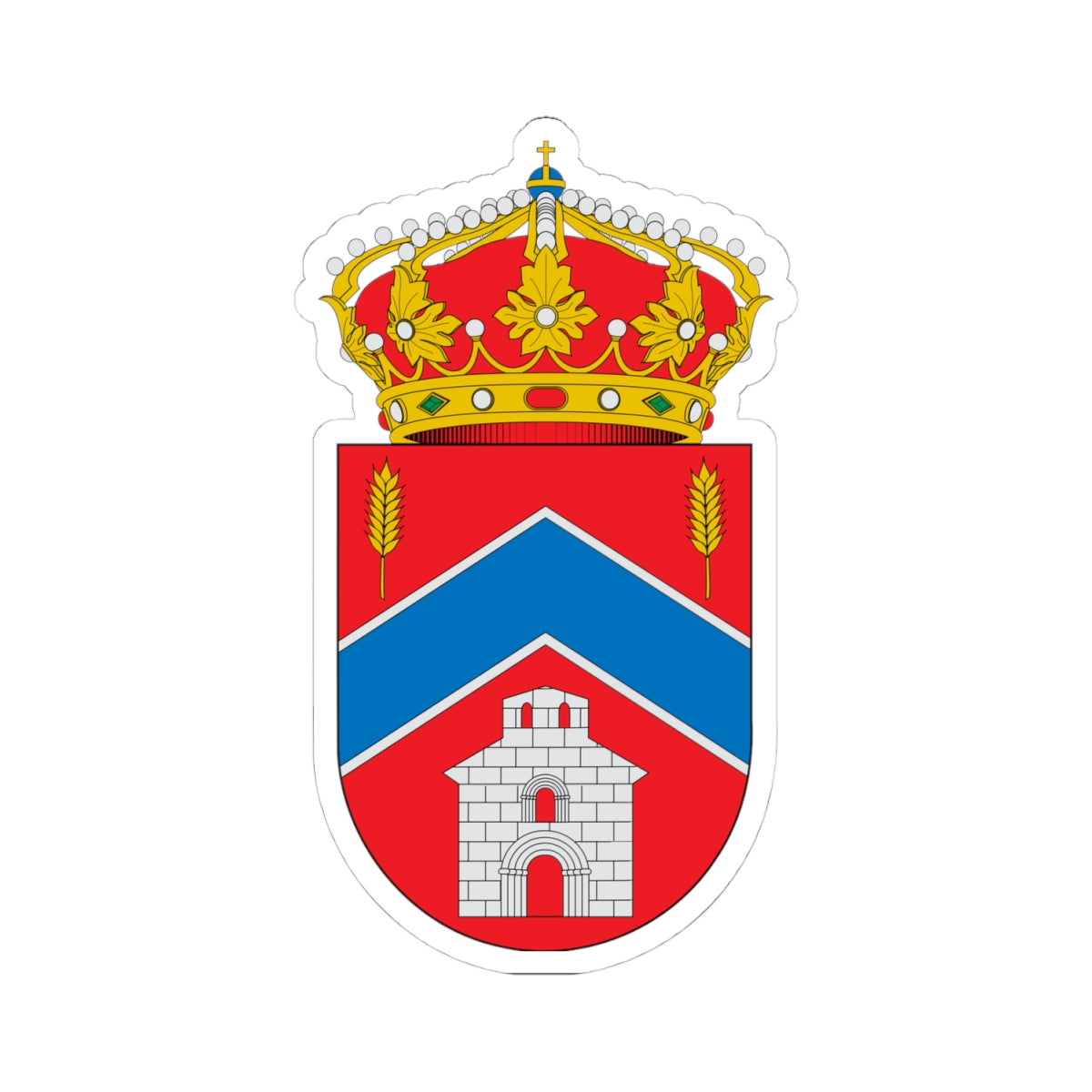 Escudo de Chalamera (Spain) (Coat of Arms) STICKER Vinyl Kiss-Cut Decal