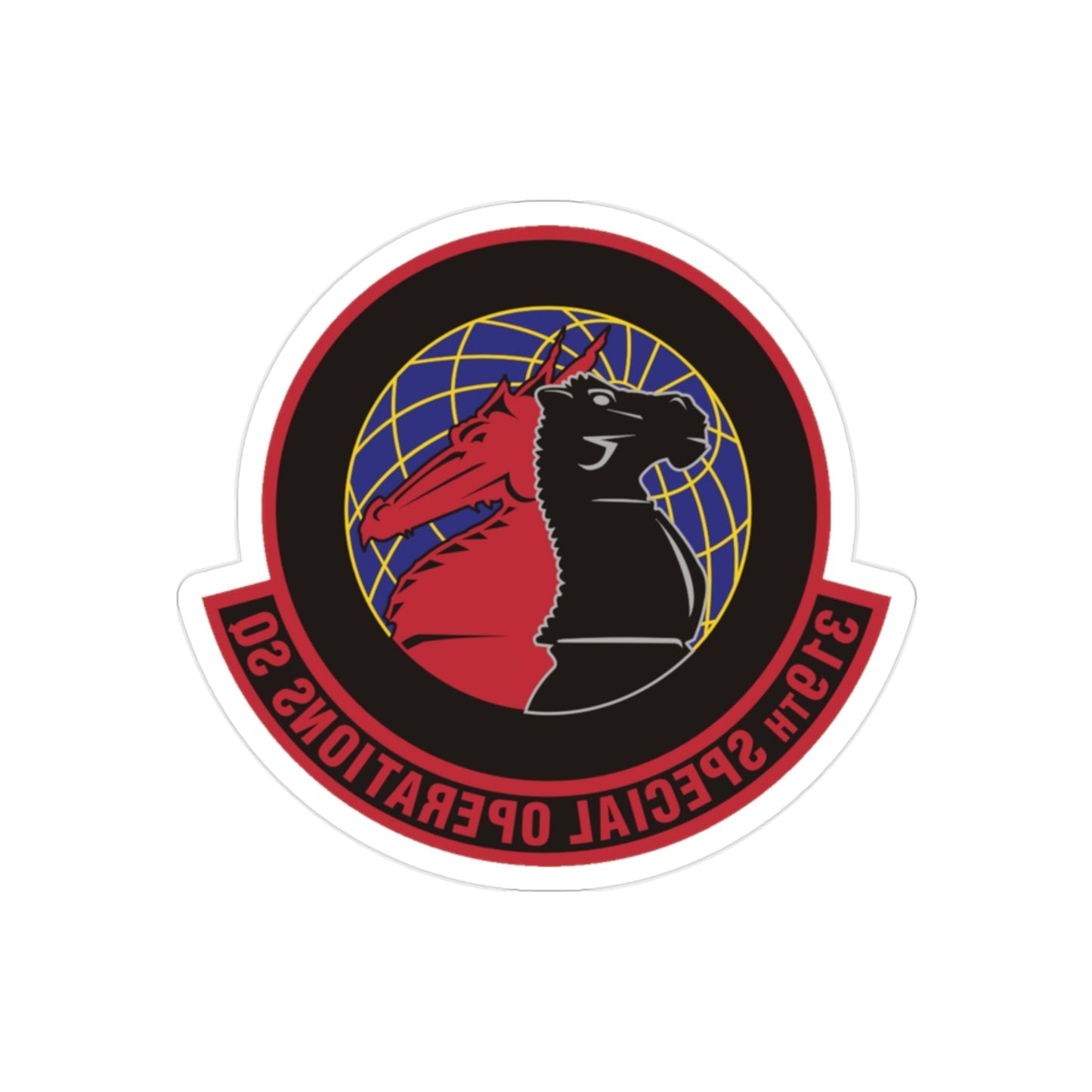 319th Special Operations Squadron (U.S. Air Force) REVERSE PRINT Transparent STICKER-2" × 2"-The Sticker Space