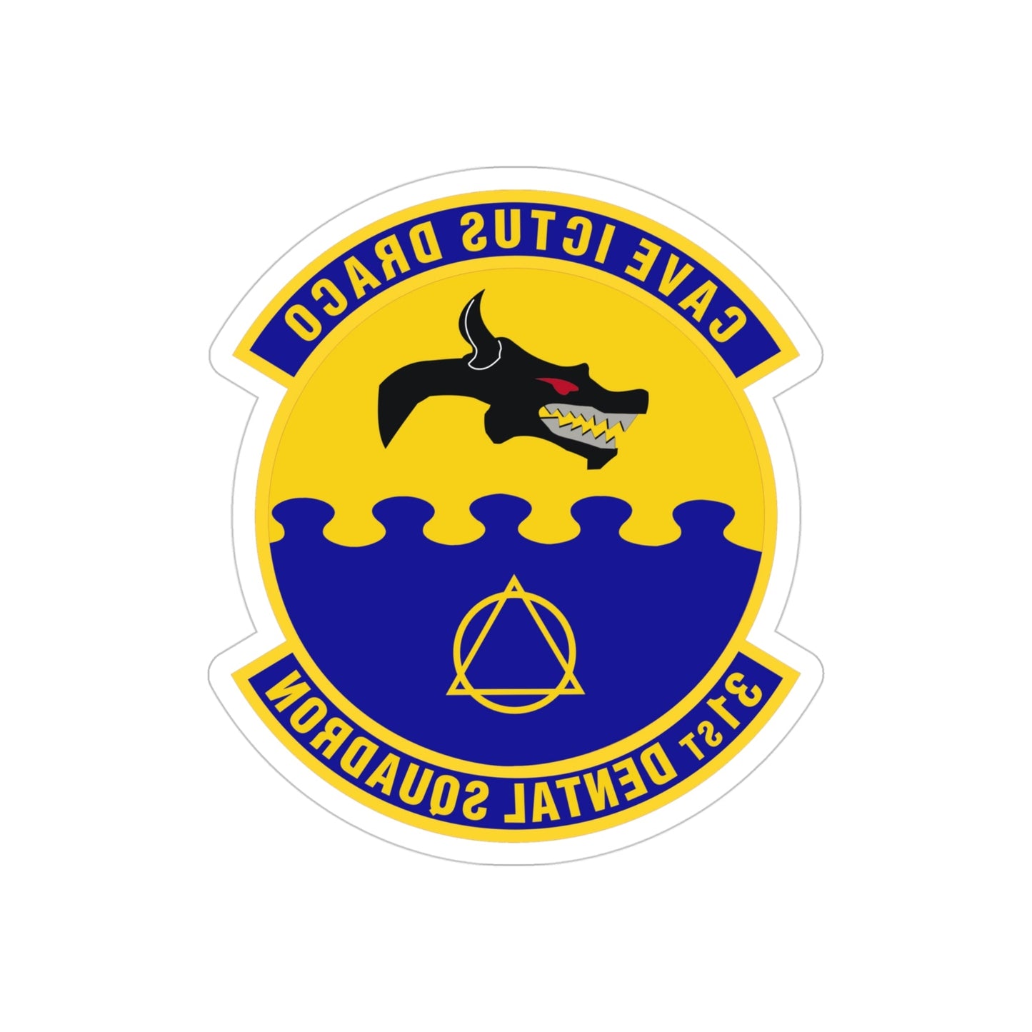 31st Dental Squadron (U.S. Air Force) REVERSE PRINT Transparent STICKER-4" × 4"-The Sticker Space