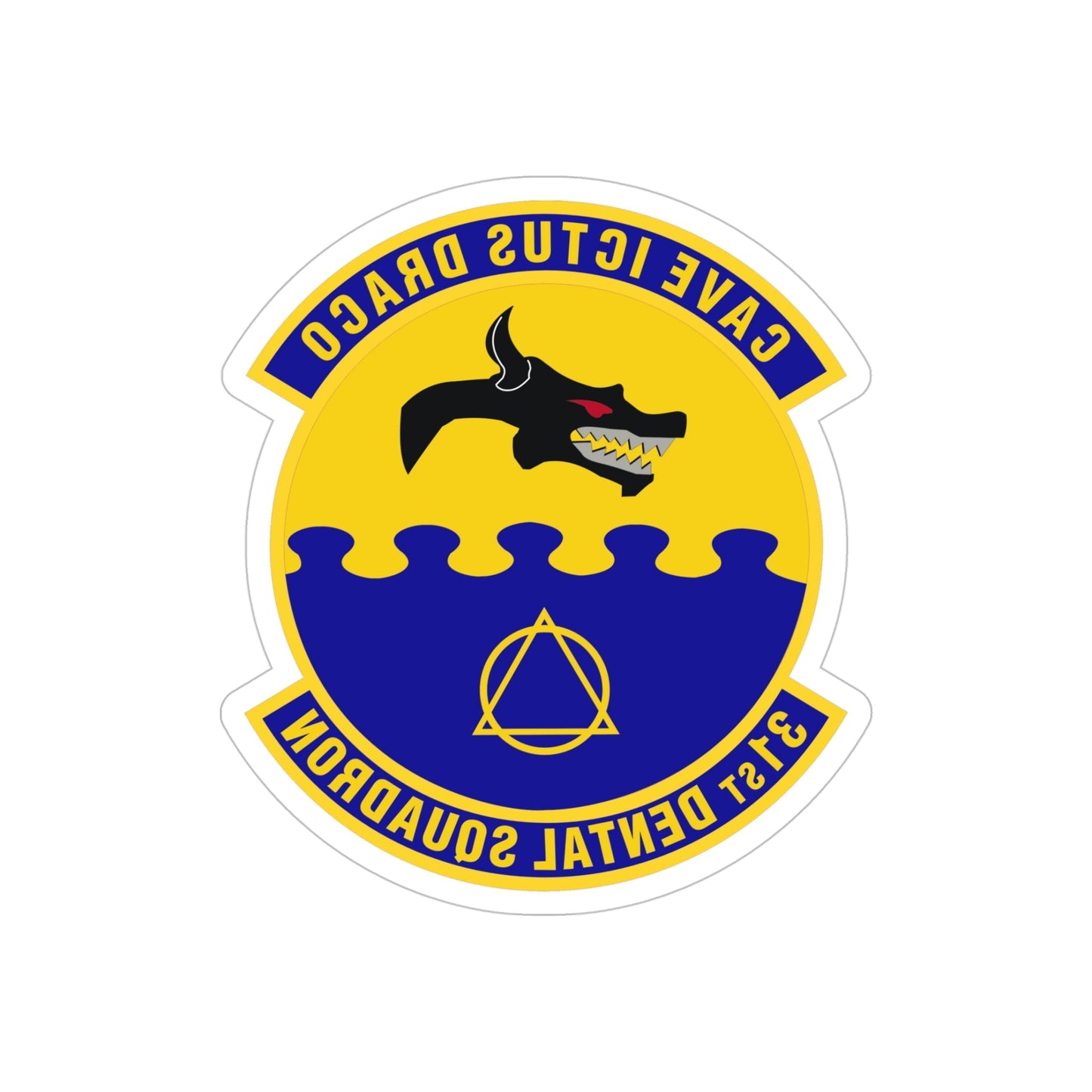 31st Dental Squadron (U.S. Air Force) REVERSE PRINT Transparent STICKER-5" × 5"-The Sticker Space