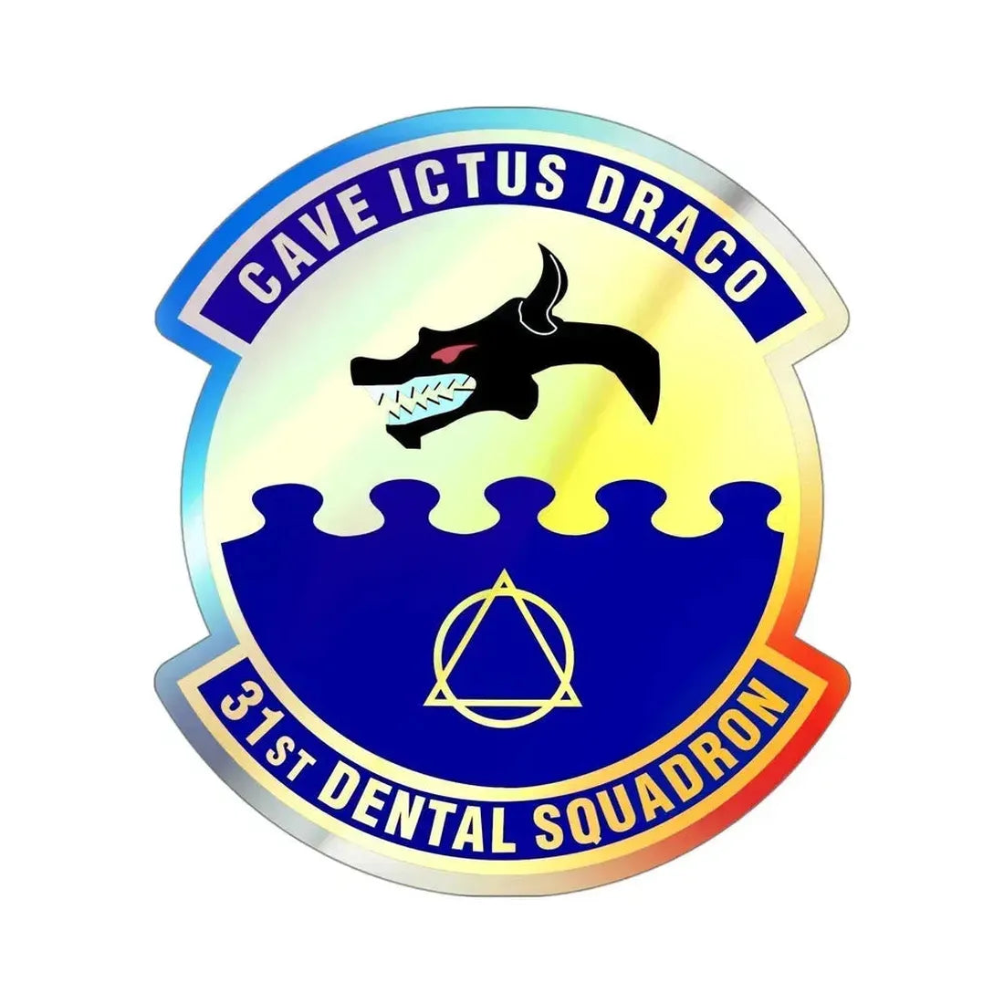31st Dental Squadron (U.S. Air Force) Holographic STICKER Die-Cut Vinyl Decal 4 Inch Holographic - The Sticker Space