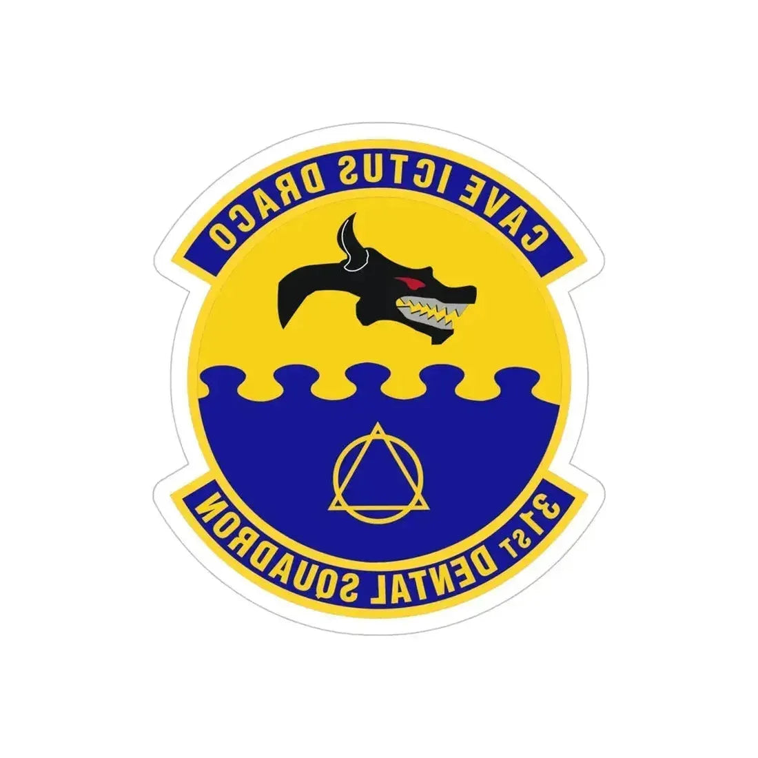 31st Dental Squadron (U.S. Air Force) REVERSE PRINT Transparent Die-Cut STICKER 5 Inch Die-Cut Transparent - The Sticker Space