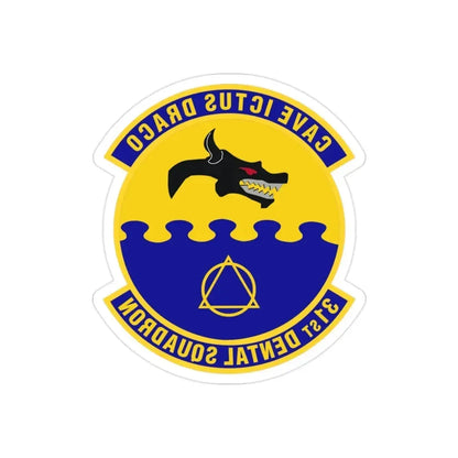 31st Dental Squadron (U.S. Air Force) REVERSE PRINT Transparent Die-Cut STICKER - The Sticker Space