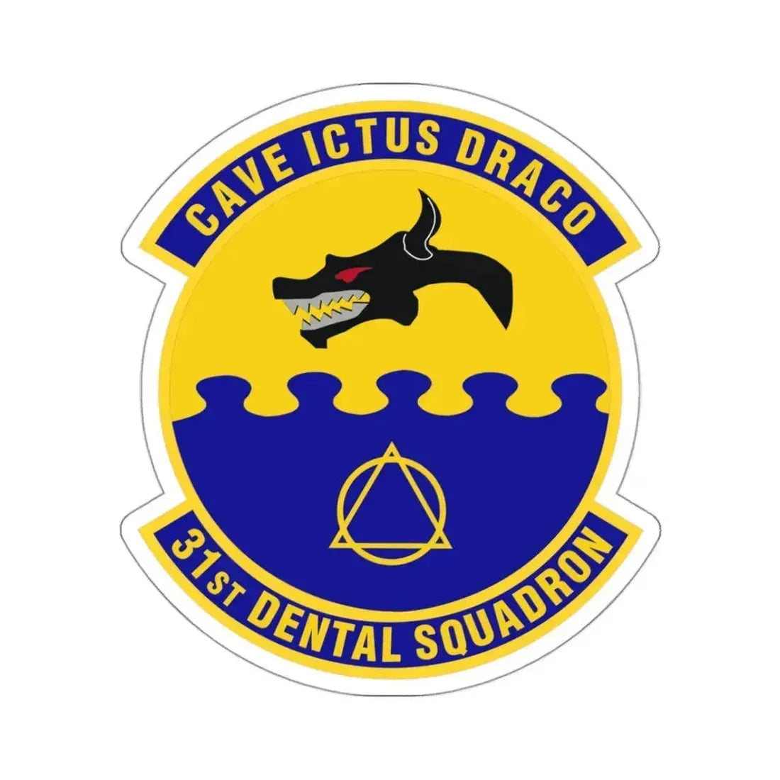 31st Dental Squadron (U.S. Air Force) STICKER Vinyl Kiss-Cut Decal 3 Inch White - The Sticker Space