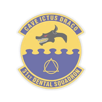31st Dental Squadron (U.S. Air Force) STICKER Vinyl Kiss-Cut Decal 6 Inch Transparent - The Sticker Space