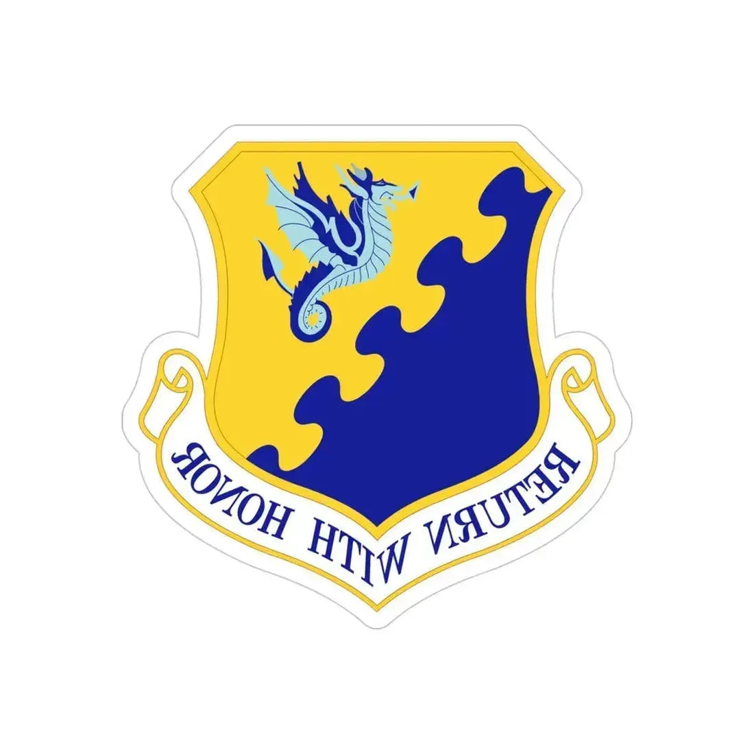31st Fighter Wing (U.S. Air Force) REVERSE PRINT Transparent Die-Cut STICKER 4 Inch Die-Cut Transparent - The Sticker Space
