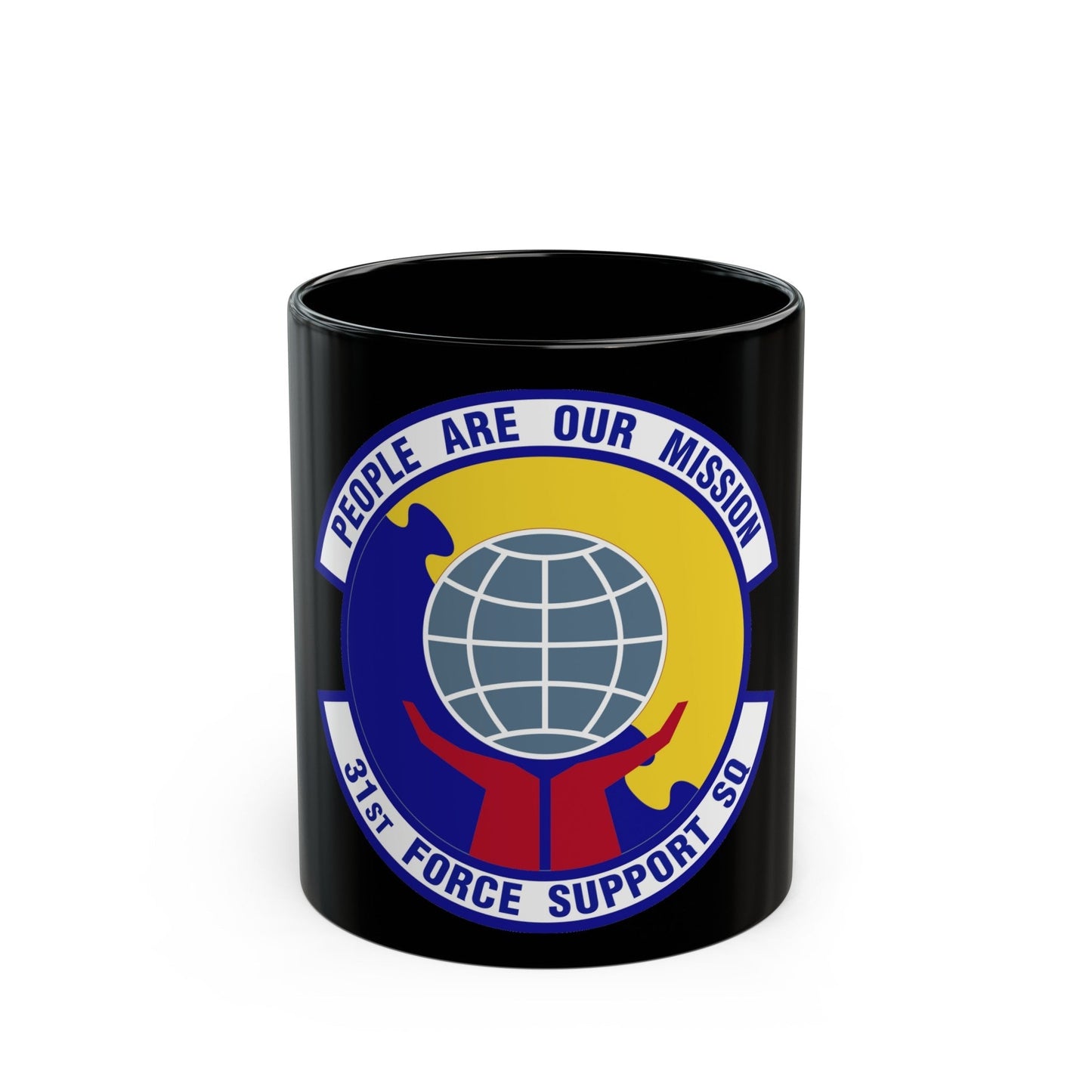 31st Force Support Squadron (U.S. Air Force) Black Coffee Mug-11oz-The Sticker Space