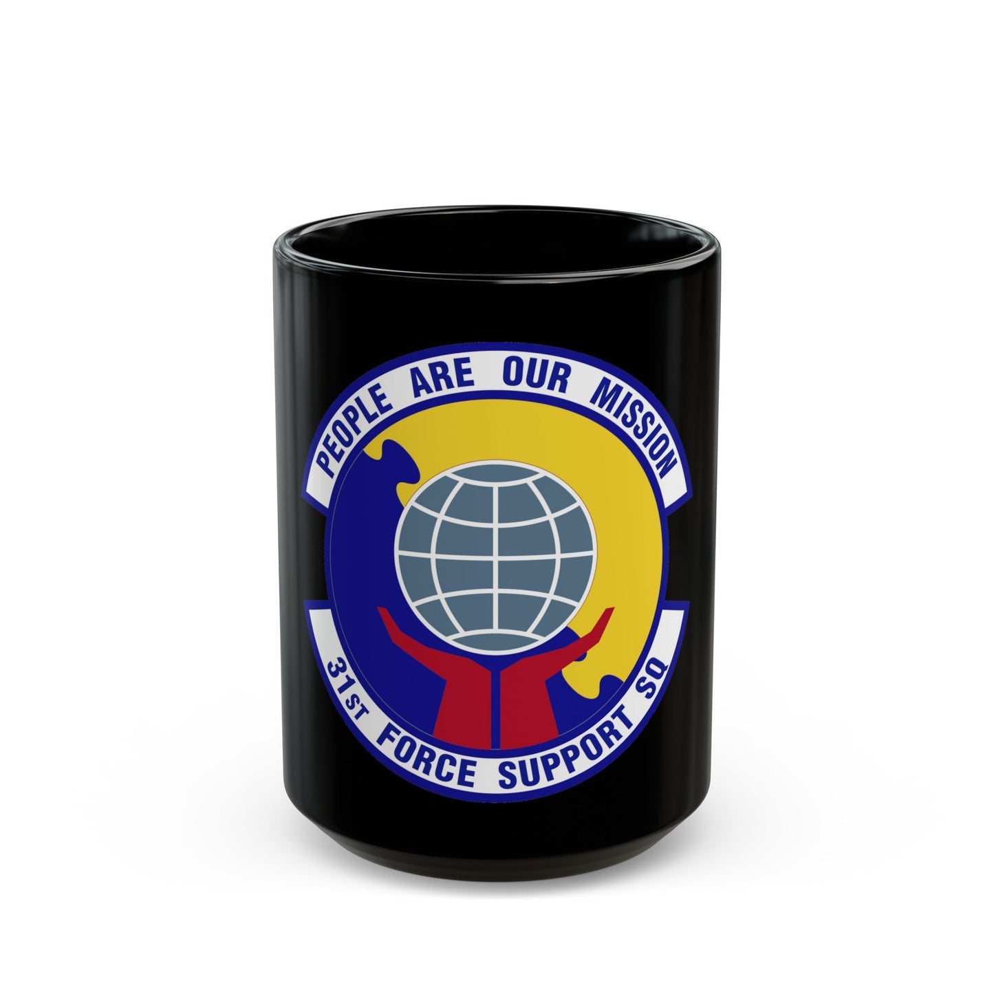 31st Force Support Squadron (U.S. Air Force) Black Coffee Mug-15oz-The Sticker Space