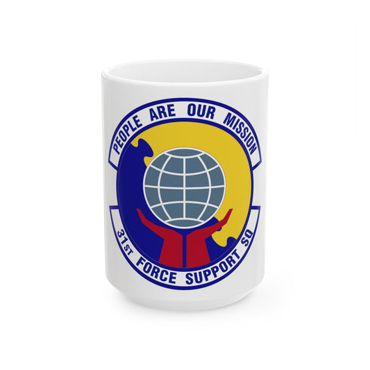 31st Force Support Squadron (U.S. Air Force) White Coffee Mug-15oz-The Sticker Space