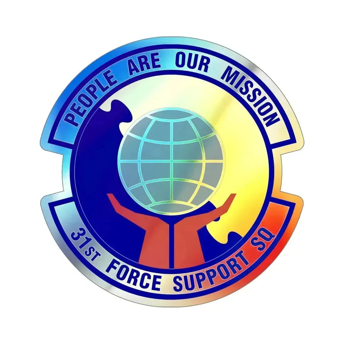 31st Force Support Squadron (U.S. Air Force) Holographic STICKER Die-Cut Vinyl Decal 6 Inch - The Sticker Space