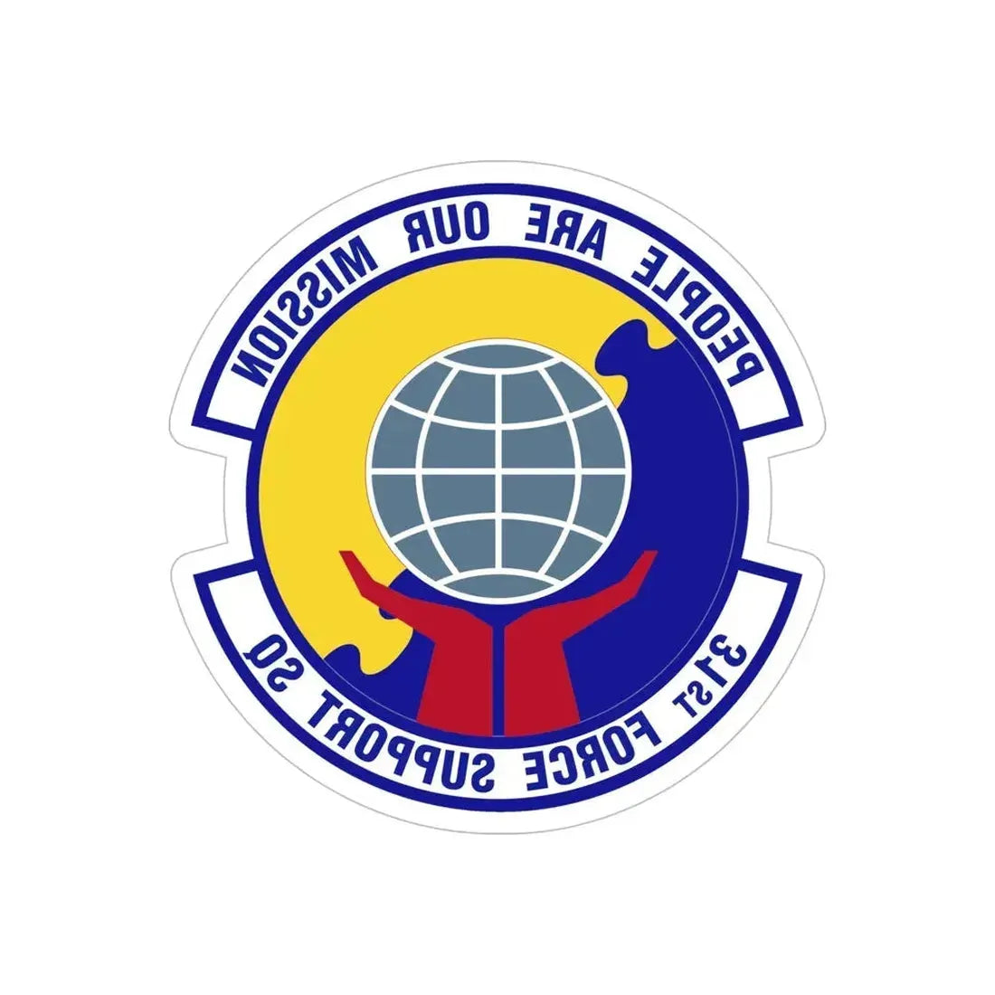 31st Force Support Squadron (U.S. Air Force) REVERSE PRINT Transparent Die-Cut STICKER - The Sticker Space