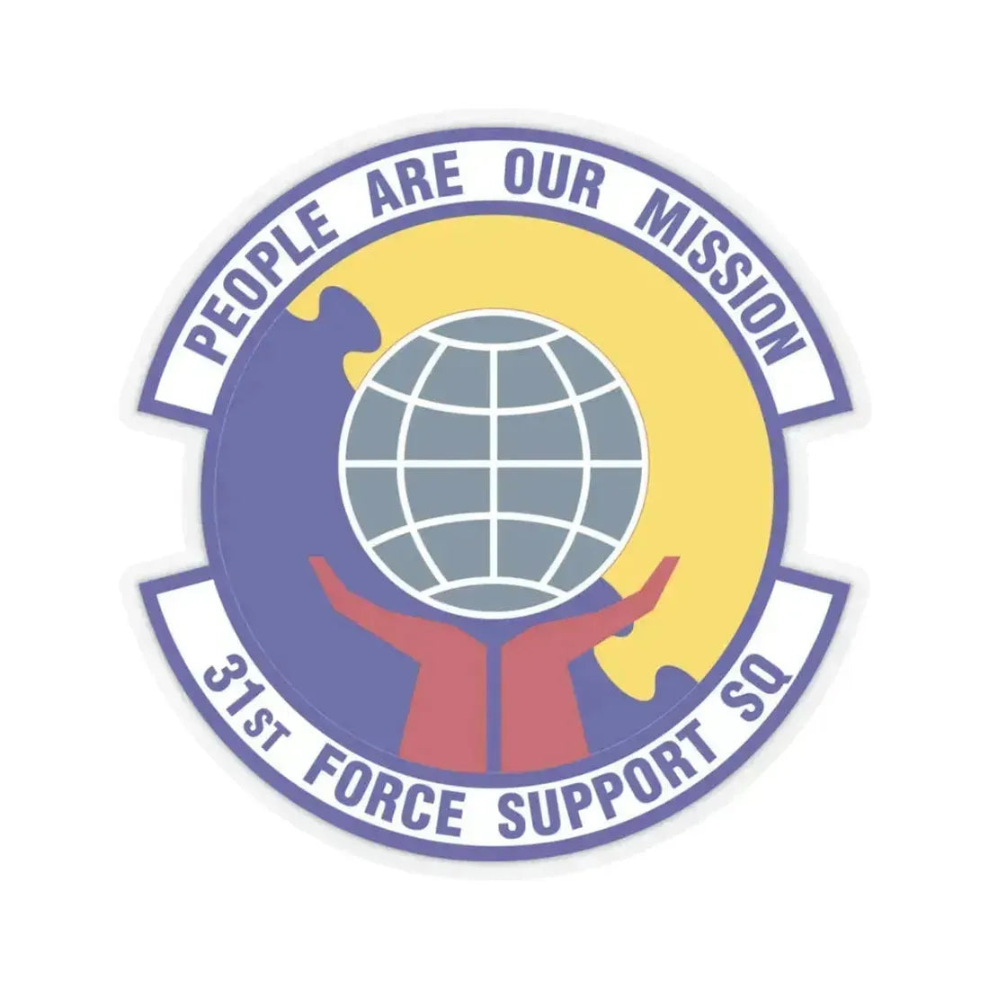 31st Force Support Squadron (U.S. Air Force) STICKER Vinyl Kiss-Cut Decal 3 Inch Transparent - The Sticker Space