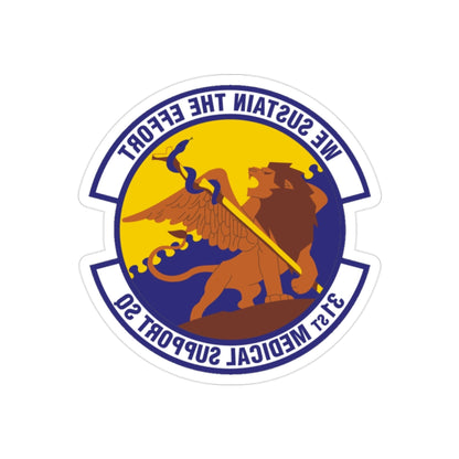 31st Medical Support Squadron (U.S. Air Force) REVERSE PRINT Transparent STICKER-2" × 2"-The Sticker Space