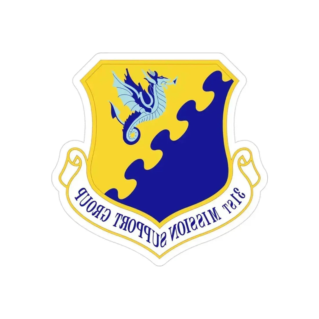 31st Mission Support Group (U.S. Air Force) REVERSE PRINT Transparent Die-Cut STICKER 3 Inch Die-Cut Transparent - The Sticker Space