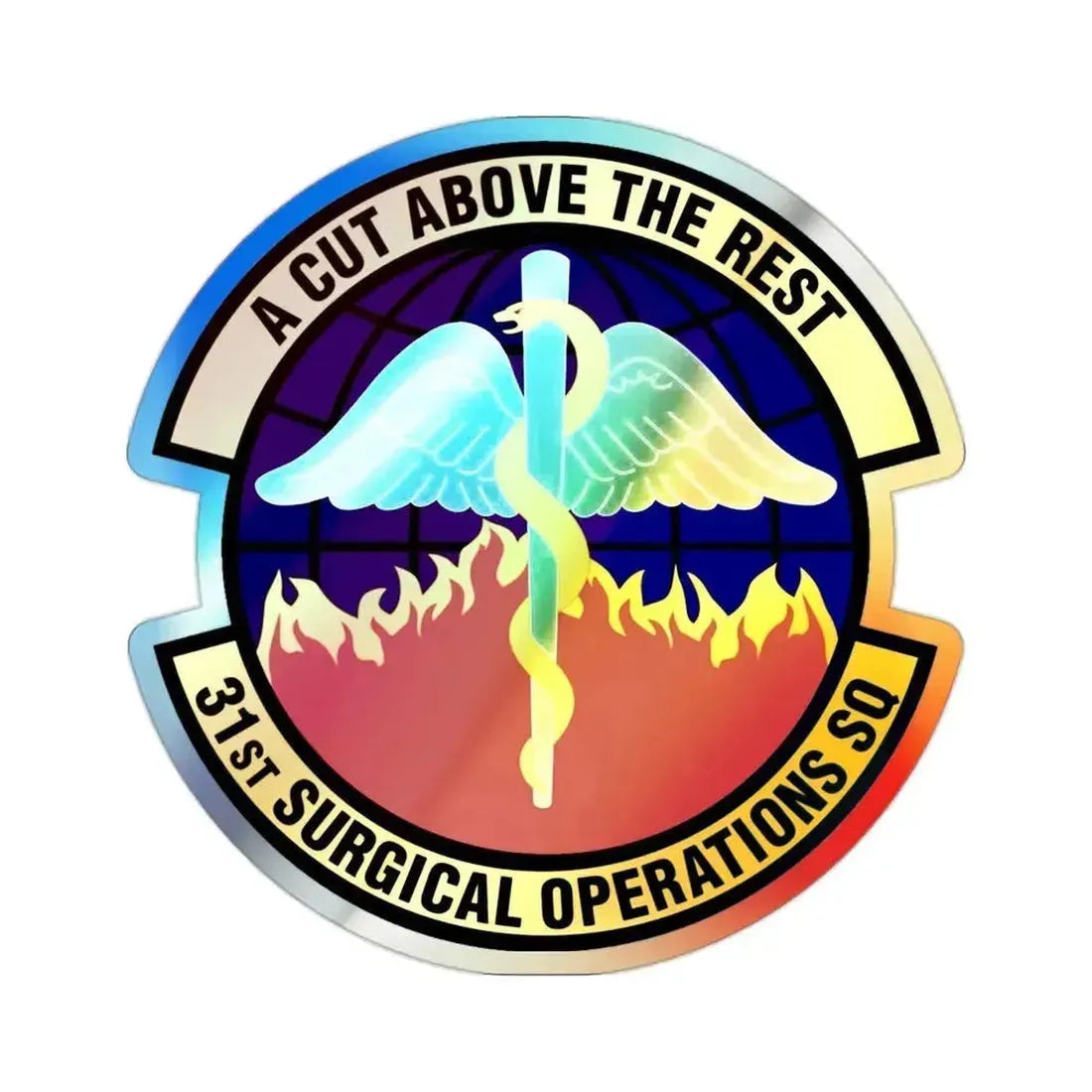 31st Surgical Operations Squadron (U.S. Air Force) Holographic STICKER Die-Cut Vinyl Decal 2 Inch Holographic - The Sticker Space