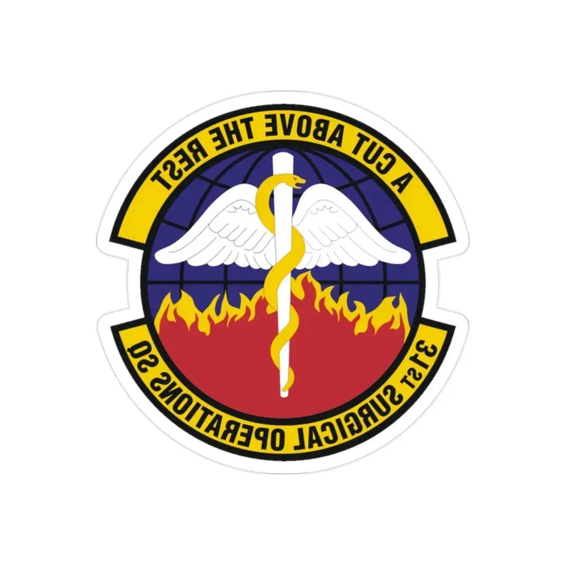 31st Surgical Operations Squadron (U.S. Air Force) REVERSE PRINT Transparent Die-Cut STICKER - The Sticker Space