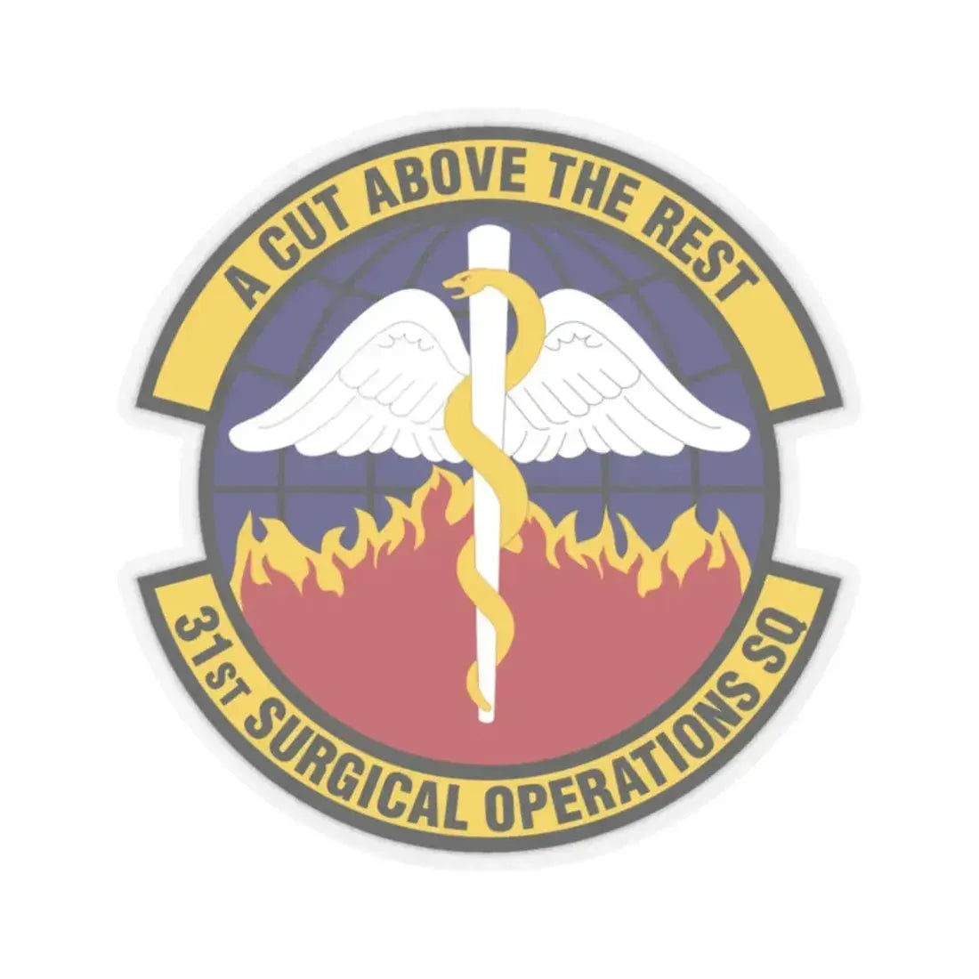 31st Surgical Operations Squadron (U.S. Air Force) STICKER Vinyl Kiss-Cut Decal 2 Inch Transparent - The Sticker Space