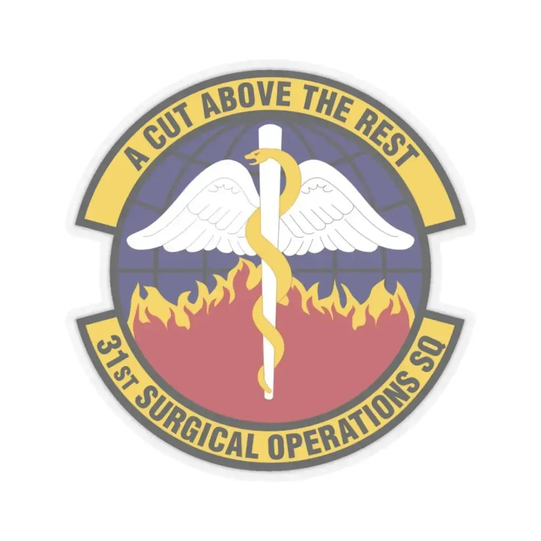 31st Surgical Operations Squadron (U.S. Air Force) STICKER Vinyl Kiss-Cut Decal 3 Inch Transparent - The Sticker Space