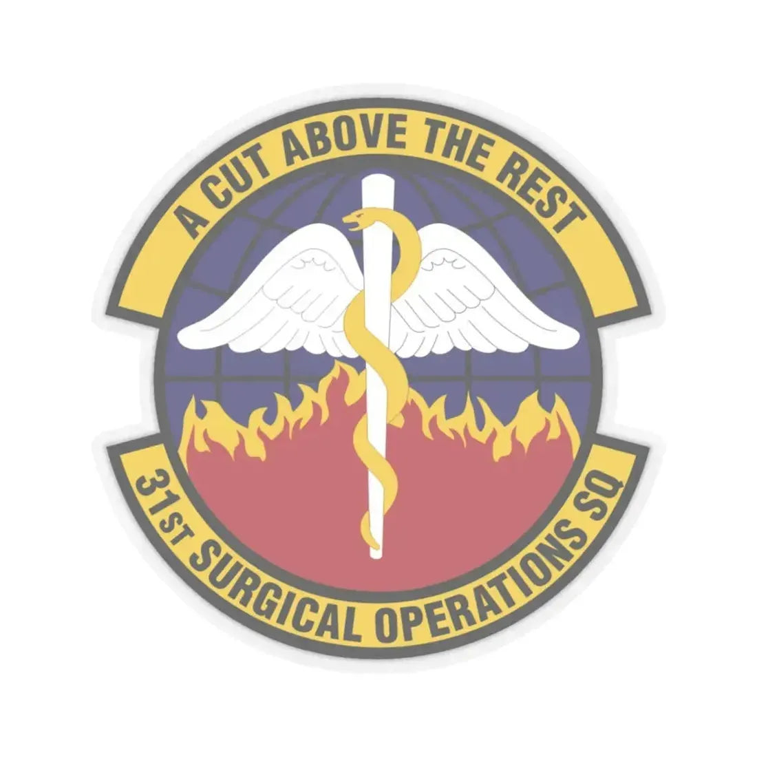 31st Surgical Operations Squadron (U.S. Air Force) STICKER Vinyl Kiss-Cut Decal 6 Inch Transparent - The Sticker Space