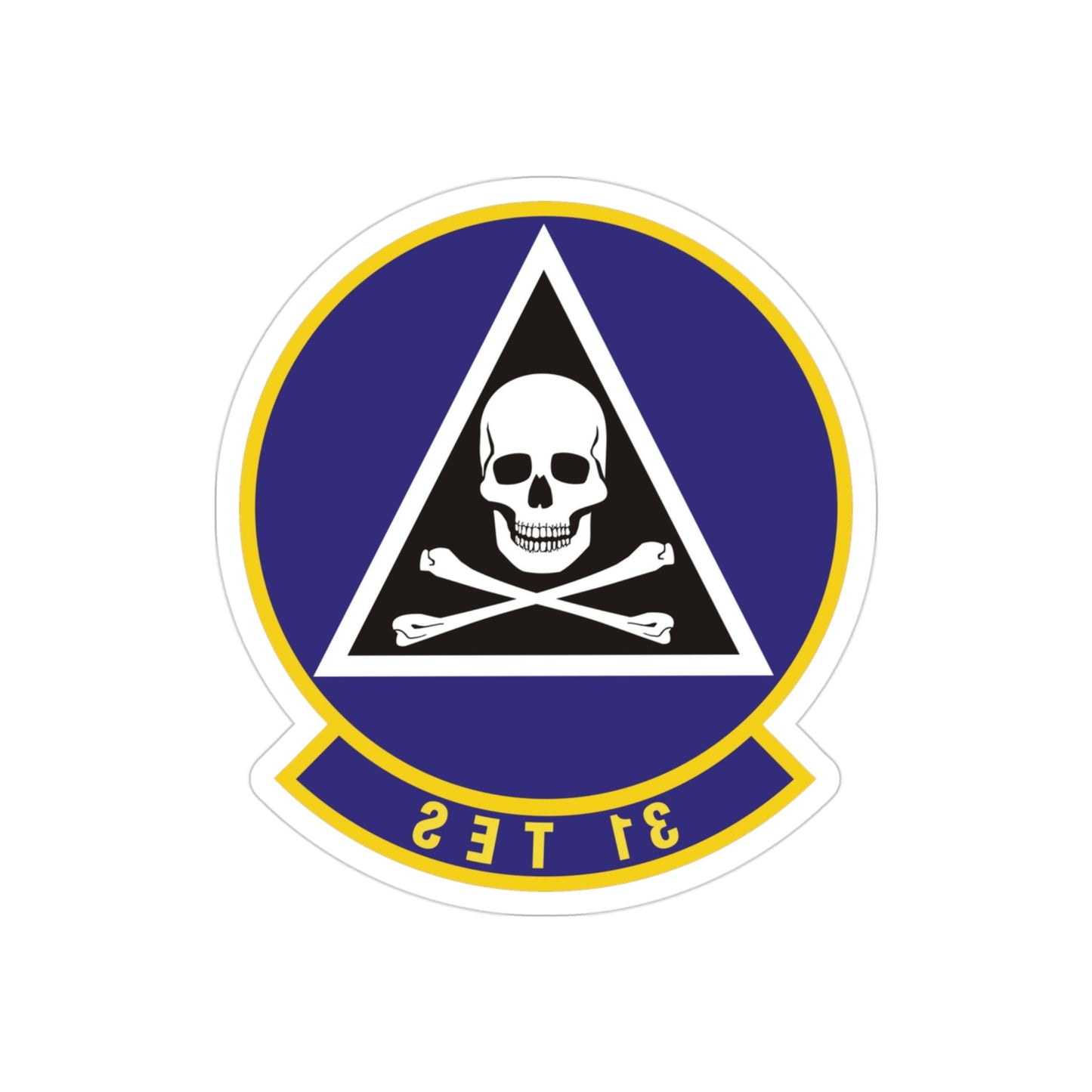 31st Test and Evaluation Squadron (U.S. Air Force) REVERSE PRINT Transparent STICKER-3" × 3"-The Sticker Space