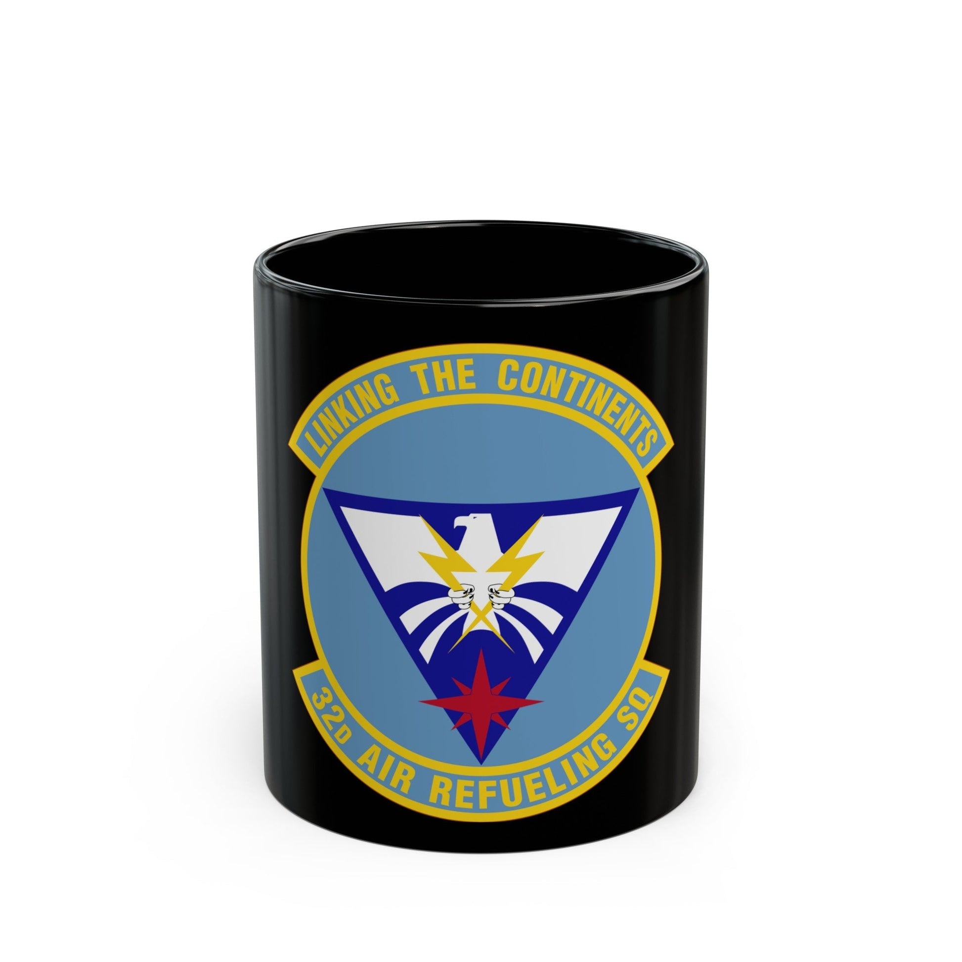 32 Air Refueling Squadron AMC (U.S. Air Force) Black Coffee Mug-11oz-The Sticker Space