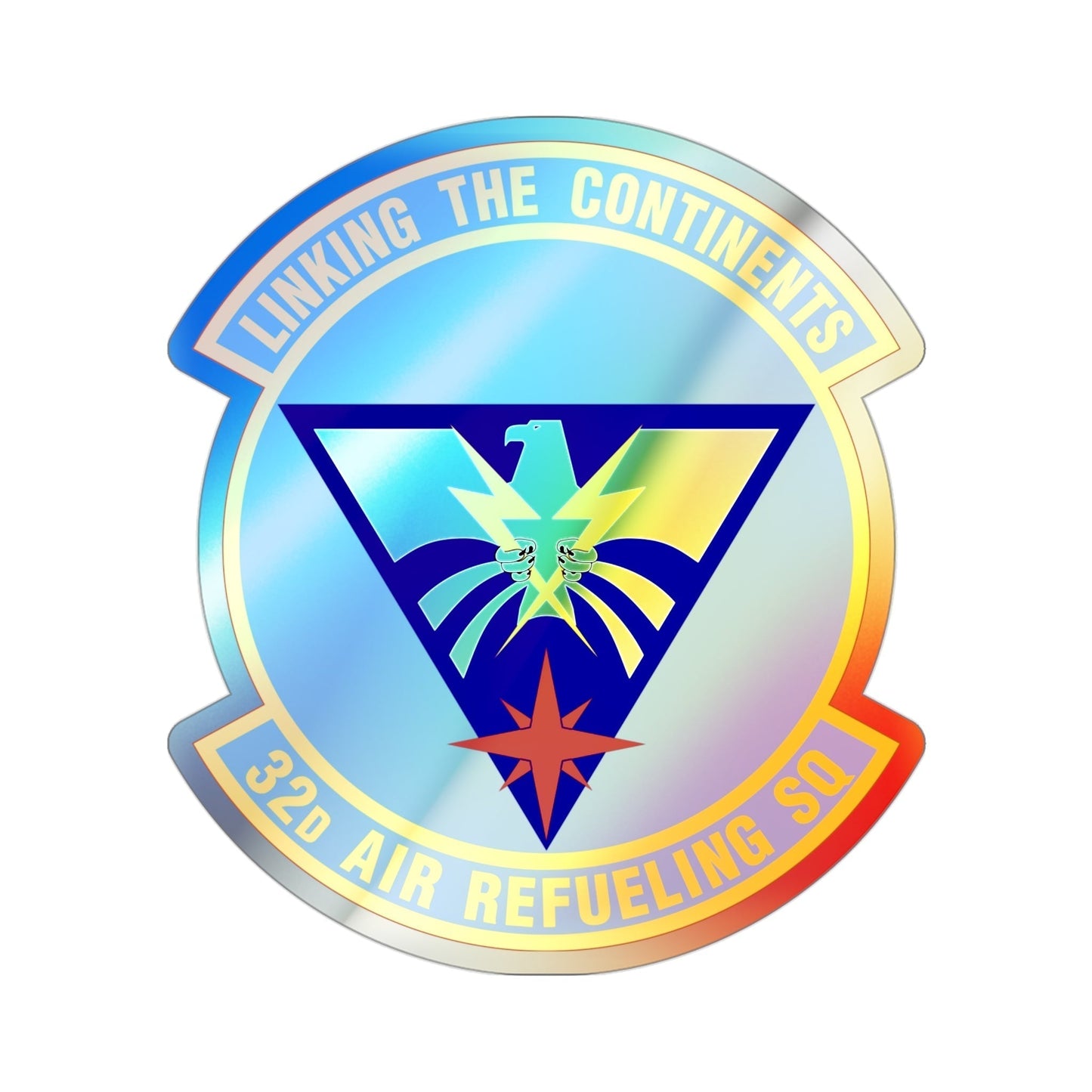 32 Air Refueling Squadron AMC (U.S. Air Force) Holographic STICKER Die-Cut Vinyl Decal-3 Inch-The Sticker Space