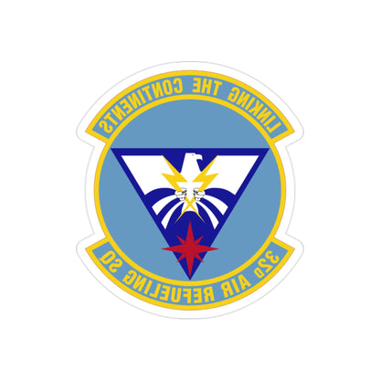 32 Air Refueling Squadron AMC (U.S. Air Force) REVERSE PRINT Transparent STICKER-2" × 2"-The Sticker Space