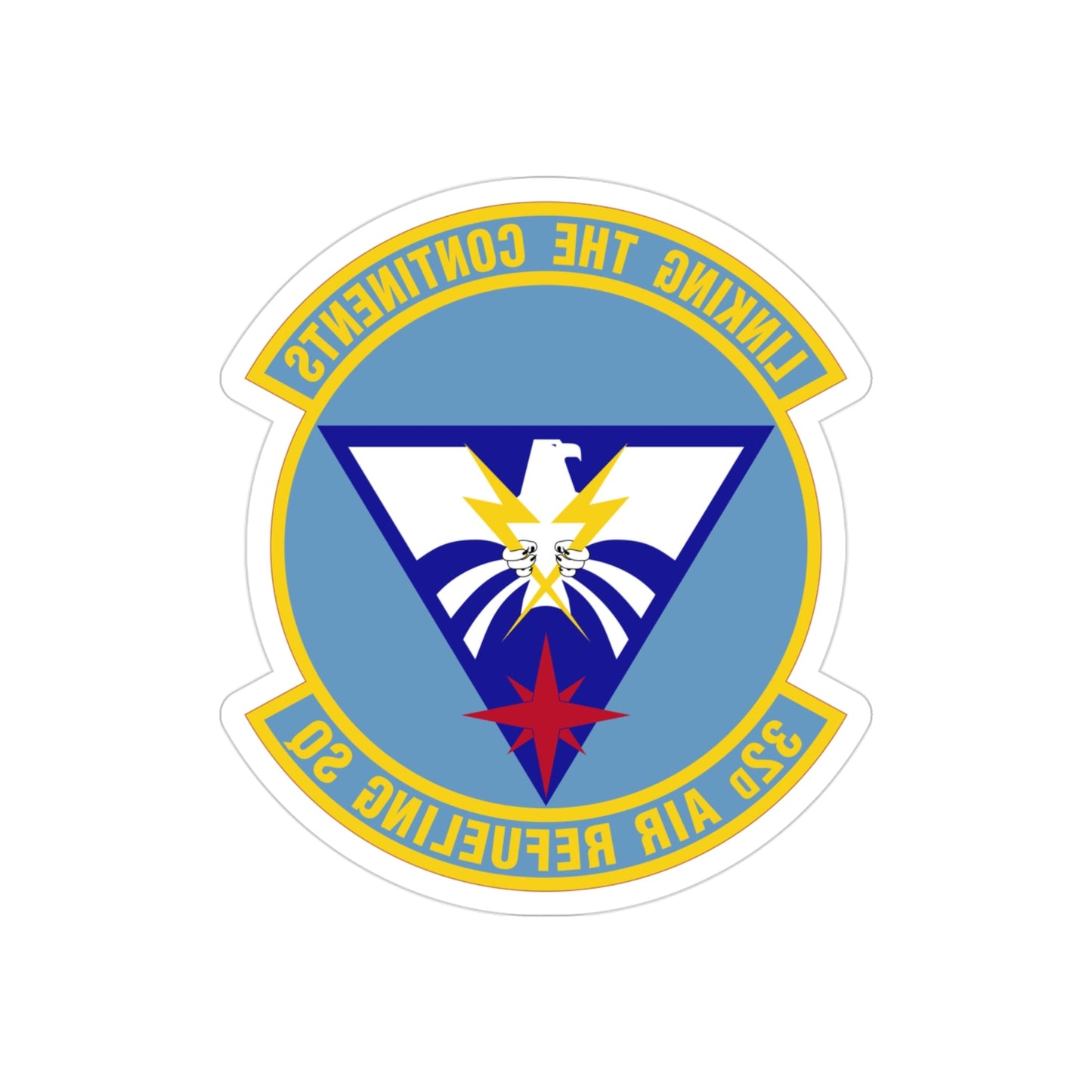 32 Air Refueling Squadron AMC (U.S. Air Force) REVERSE PRINT Transparent STICKER-3" × 3"-The Sticker Space