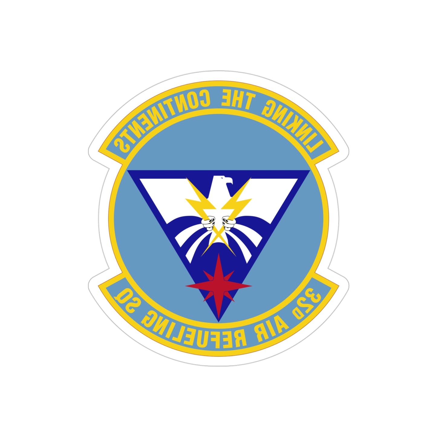 32 Air Refueling Squadron AMC (U.S. Air Force) REVERSE PRINT Transparent STICKER-4" × 4"-The Sticker Space