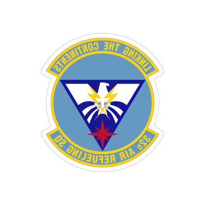 32 Air Refueling Squadron AMC (U.S. Air Force) REVERSE PRINT Transparent STICKER-4" × 4"-The Sticker Space