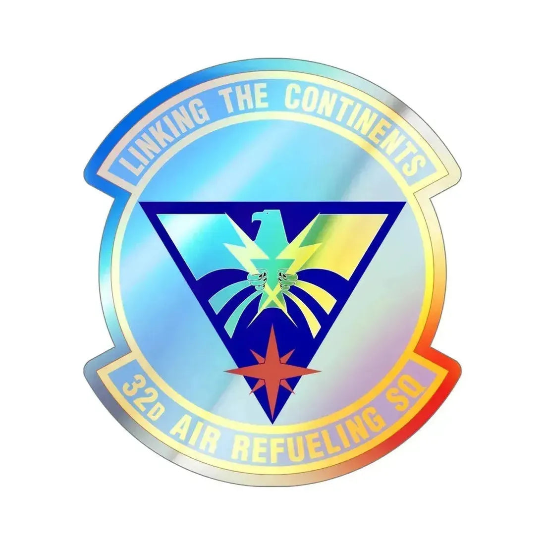 32 Air Refueling Squadron AMC (U.S. Air Force) Holographic STICKER Die-Cut Vinyl Decal 6 Inch Holographic - The Sticker Space