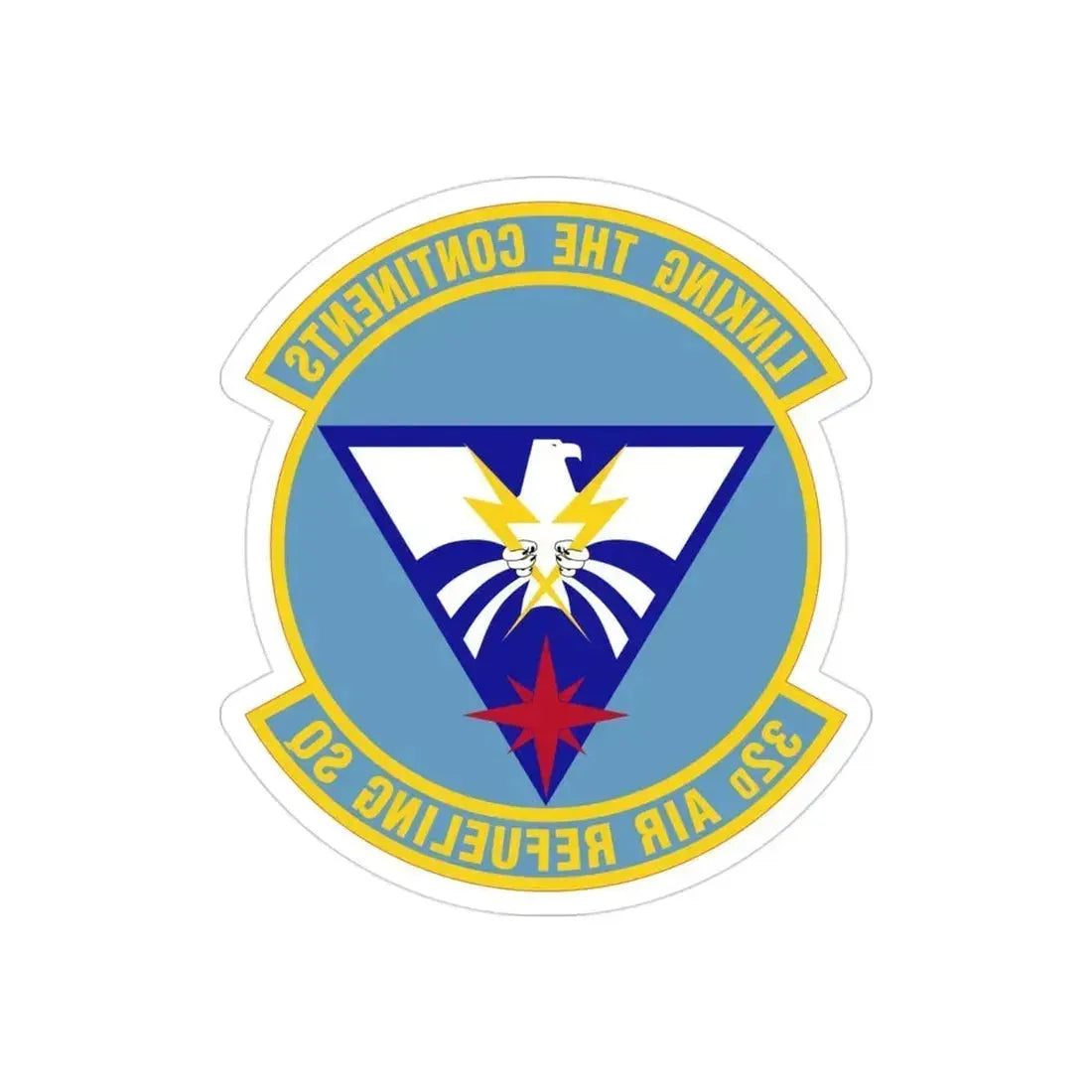32 Air Refueling Squadron AMC (U.S. Air Force) REVERSE PRINT Transparent Die-Cut STICKER 3 Inch Die-Cut Transparent - The Sticker Space