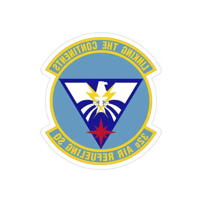 32 Air Refueling Squadron AMC (U.S. Air Force) REVERSE PRINT Transparent Die-Cut STICKER 3 Inch Die-Cut Transparent - The Sticker Space