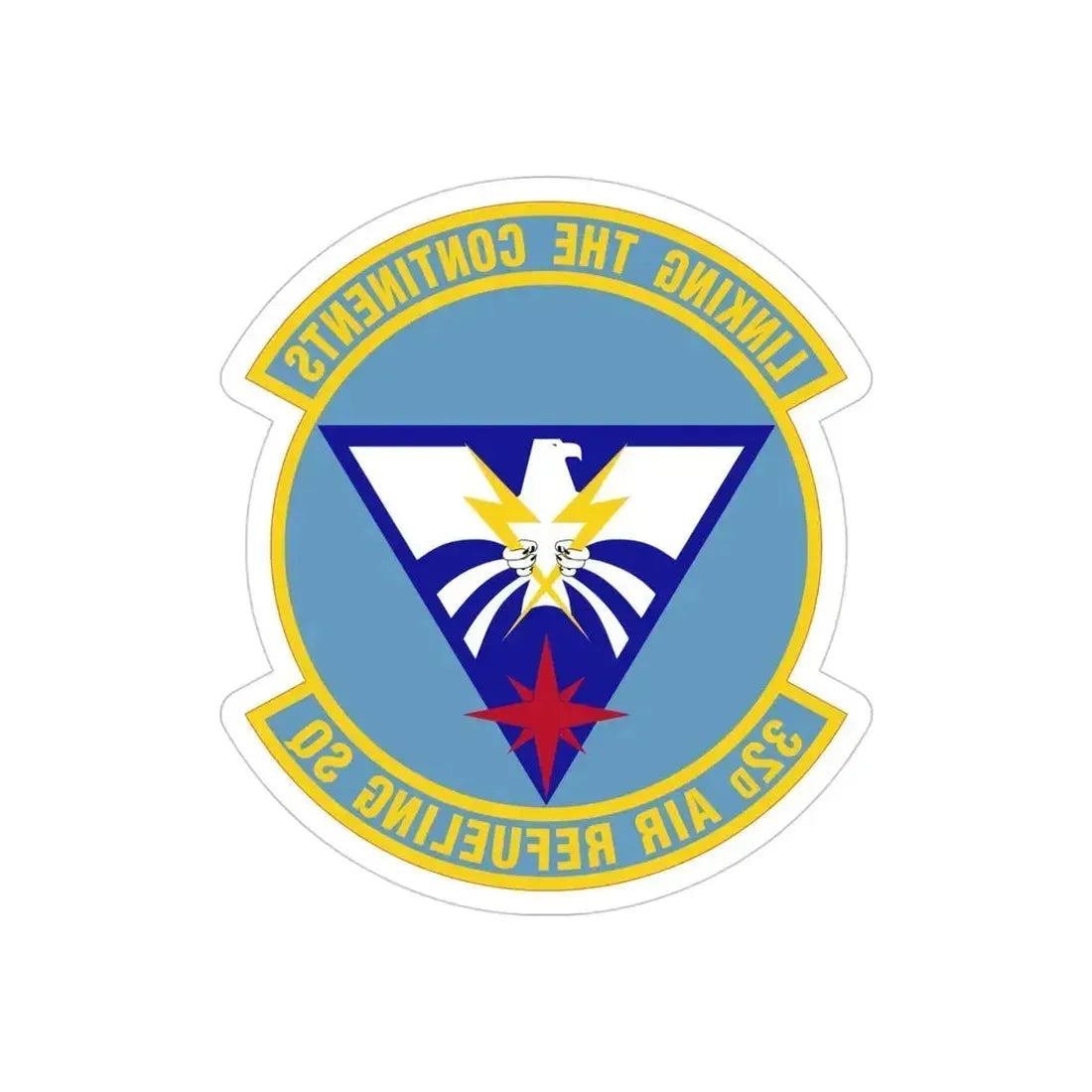 32 Air Refueling Squadron AMC (U.S. Air Force) REVERSE PRINT Transparent Die-Cut STICKER 4 Inch Die-Cut Transparent - The Sticker Space