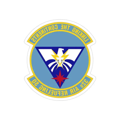 32 Air Refueling Squadron AMC (U.S. Air Force) REVERSE PRINT Transparent Die-Cut STICKER 4 Inch Die-Cut Transparent - The Sticker Space