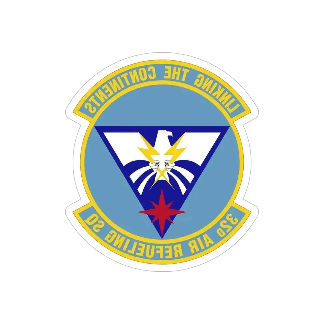 32 Air Refueling Squadron AMC (U.S. Air Force) REVERSE PRINT Transparent Die-Cut STICKER 5 Inch Die-Cut Transparent - The Sticker Space